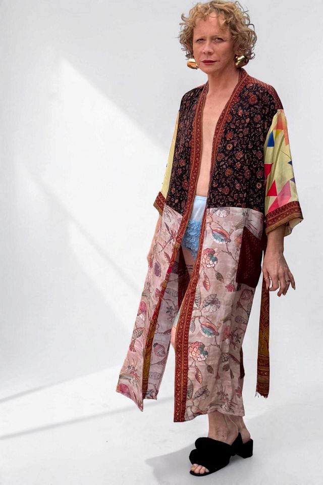Contrast Patchwork Silk Kimono Duster Selected by Personal Choice #2