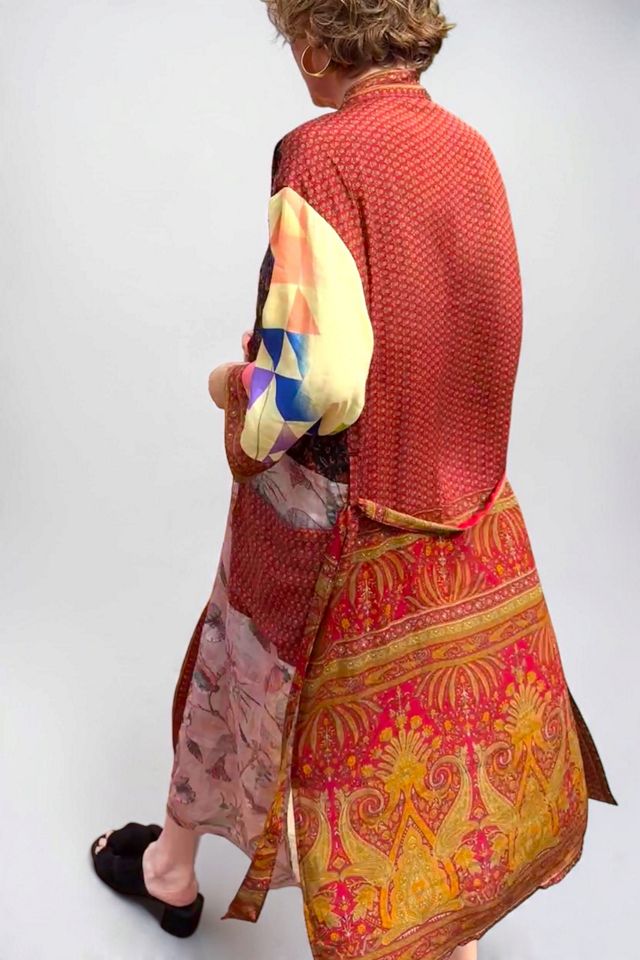 Contrast Patchwork Silk Kimono Duster Selected by Personal Choice #3