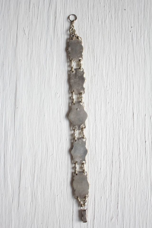 Vintage Lapis Lazuli Geometric Sterling Silver Link Bracelet Selected By Moons + Junes Vintage #3