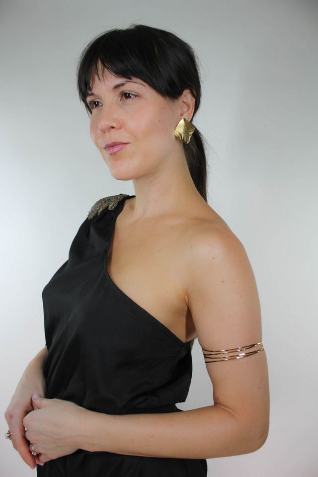 Y2K Gold Dainty Layered Arm Cuff Selected By Moons + Junes Vintage #1