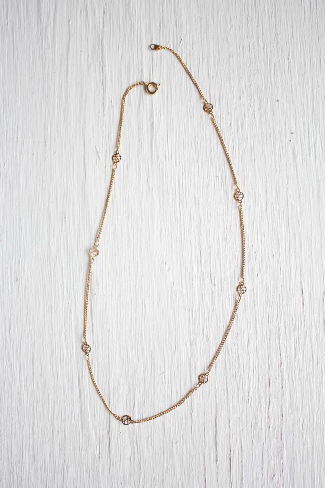 Vintage Gold Dainty Link Chain Collar Necklace Selected By Moons + Junes Vintage #3