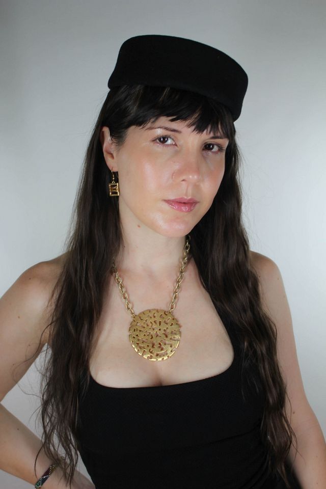 Vintage Gold-Tone Openwork Round Filigree Pendant Necklace Selected By Moons + Junes Vintage #1