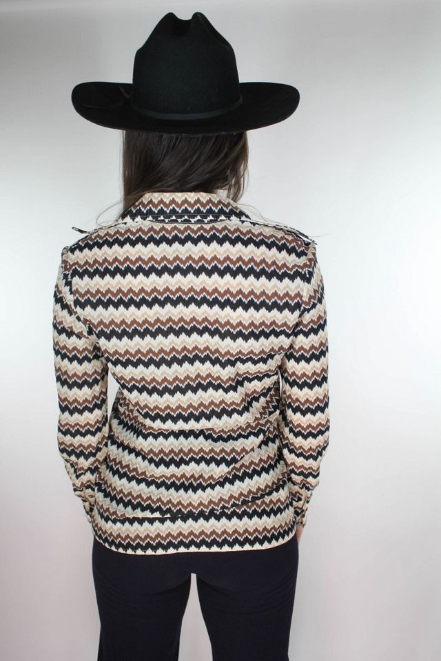 1970s Disco Zig-Zag Knit Button Down Selected By Moons + Junes Vintage #2