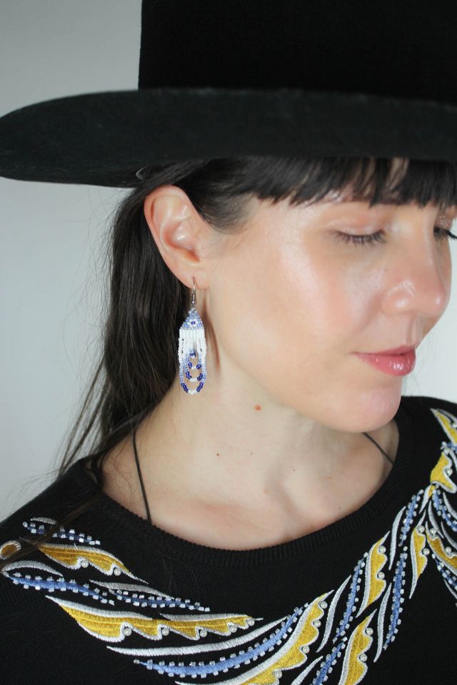 Handmade Vintage Seed Beed Dangle Earrings Selected By Moons + Junes Vintage #1