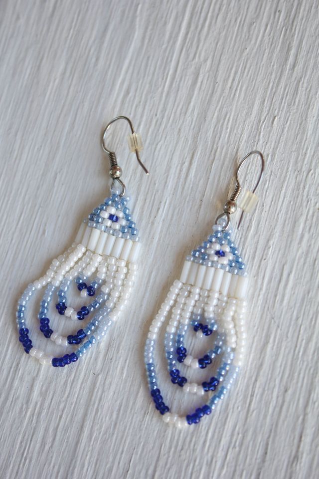 Handmade Vintage Seed Beed Dangle Earrings Selected By Moons + Junes Vintage #2
