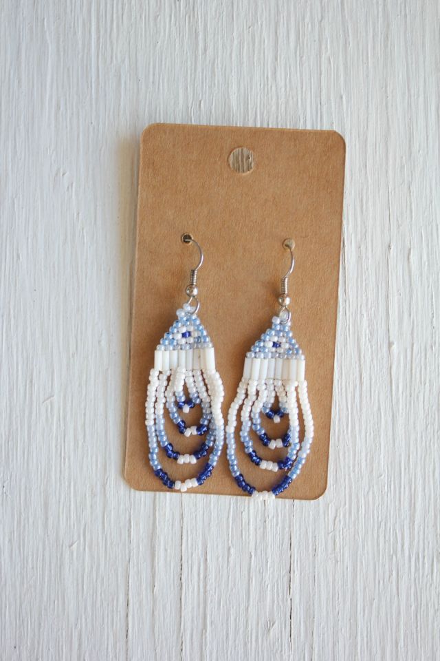Handmade Vintage Seed Beed Dangle Earrings Selected By Moons + Junes Vintage #3
