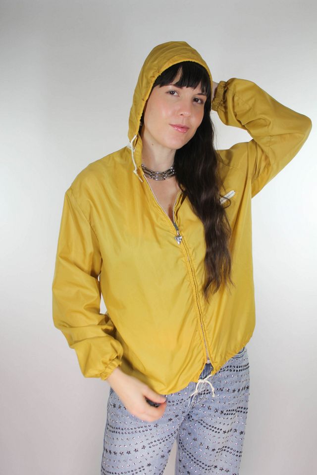 1970s Mustard Yellow Light Weight Zip-Up Hooded Jacket Selected By Moons + Junes Vintage #1