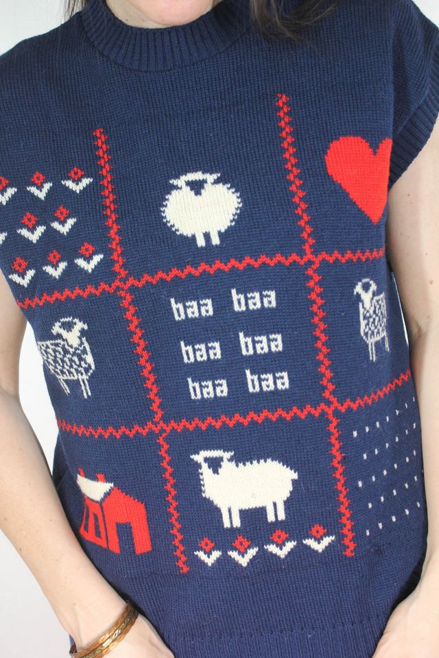 Vintage Pendleton Novelty Sheep Wool Sleeveless Sweater Selected By Moons + Junes Vintage #1