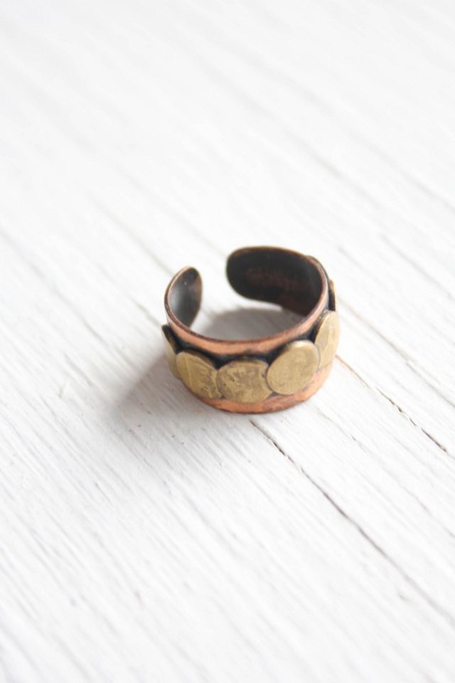 1960s Layered Brass Copper Mixed Metal Ring Selected By Moons + Junes Vintage #2