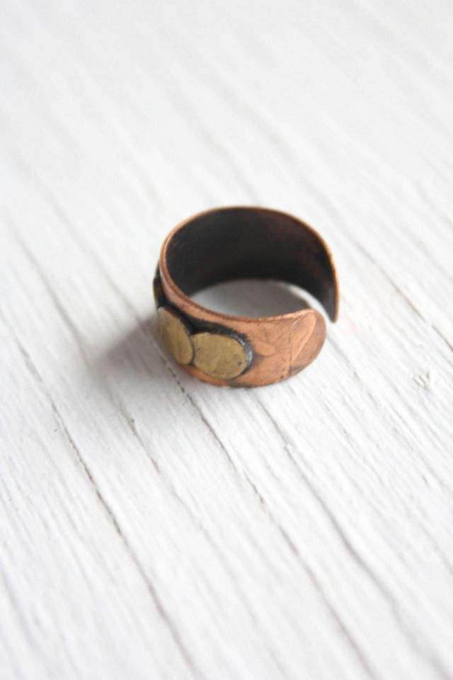 1960s Layered Brass Copper Mixed Metal Ring Selected By Moons + Junes Vintage #3
