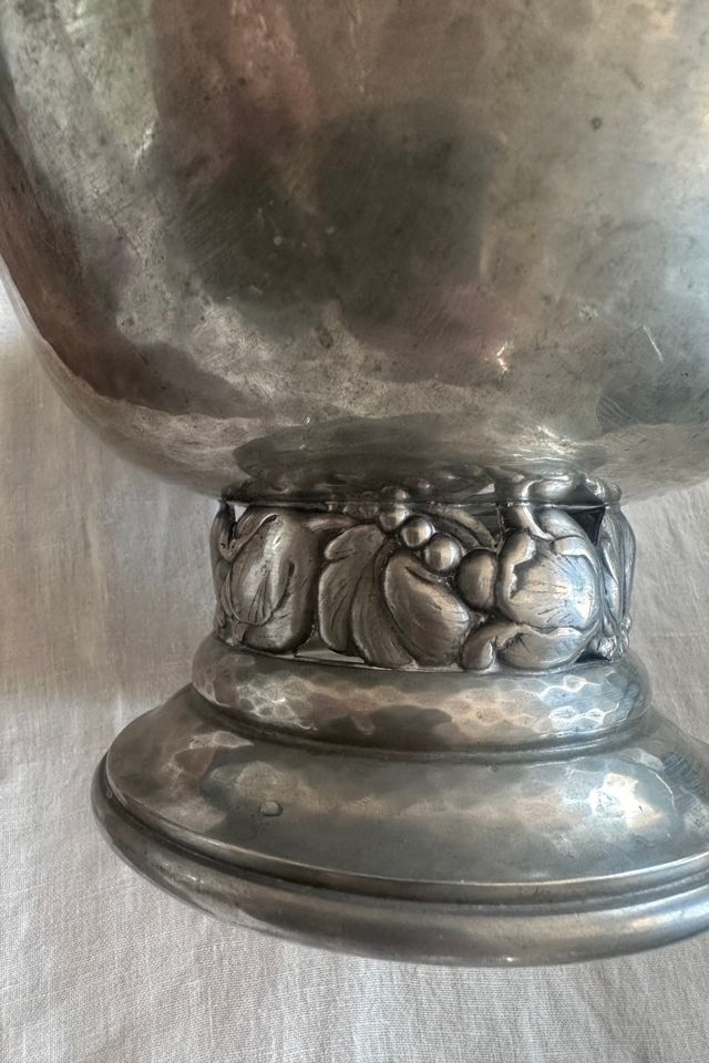 Vintage Mid Century Danish Pewter Pedestal Bowl Selected by KA.TL.AK #2