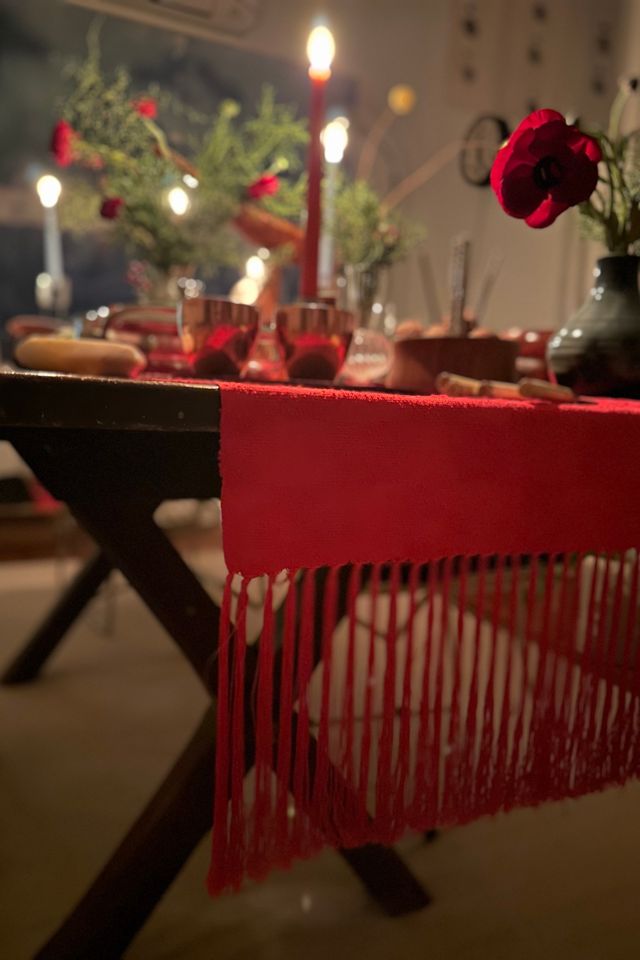 Vintage Silky Tasseled Table Runner Selected by KA.TL.AK #1