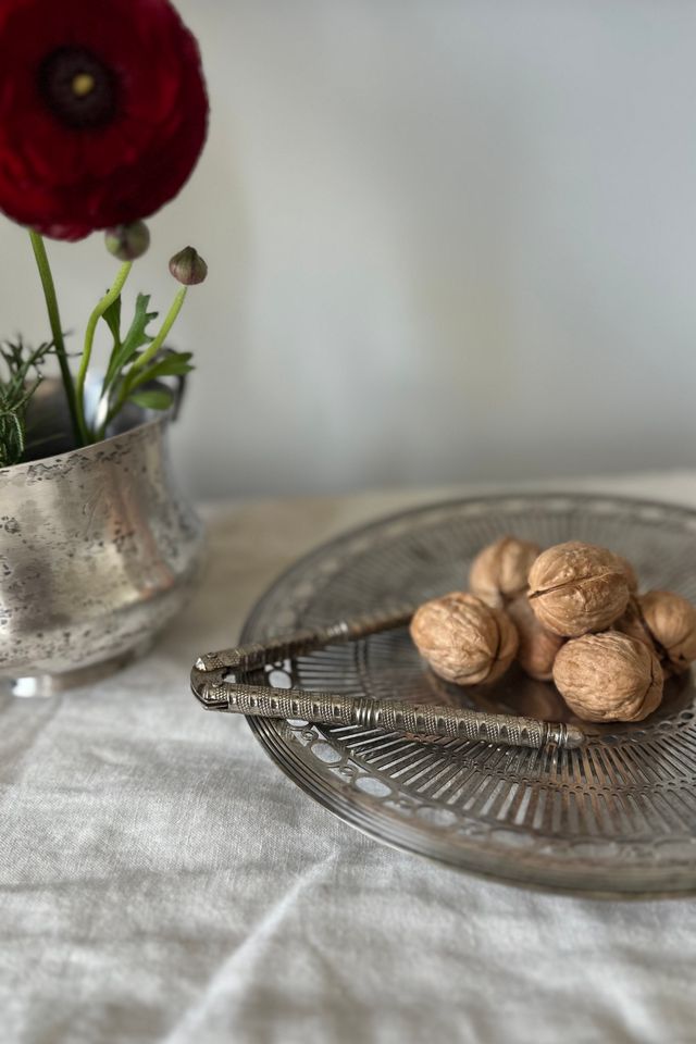 Vintage Pierced Silverplate Pedestal Serving Dish Selected by KA.TL.AK #2