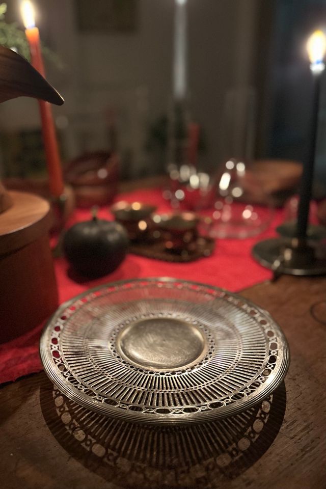 Vintage Pierced Silverplate Pedestal Serving Dish Selected by KA.TL.AK #3