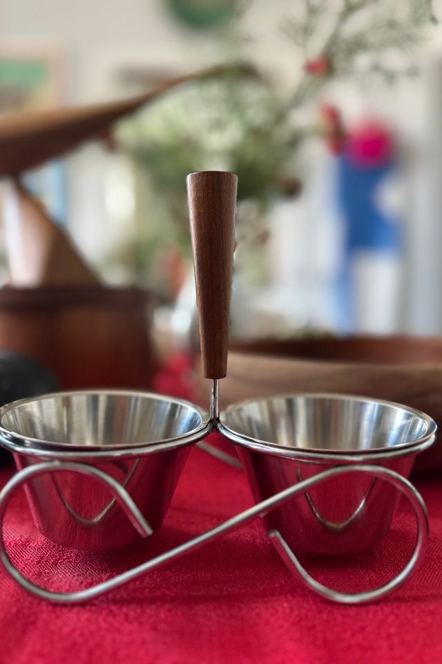 Vintage Swedish Modern Stainless Condiment Set with Teak Wood Handle Selected by KA.TL.AK #1
