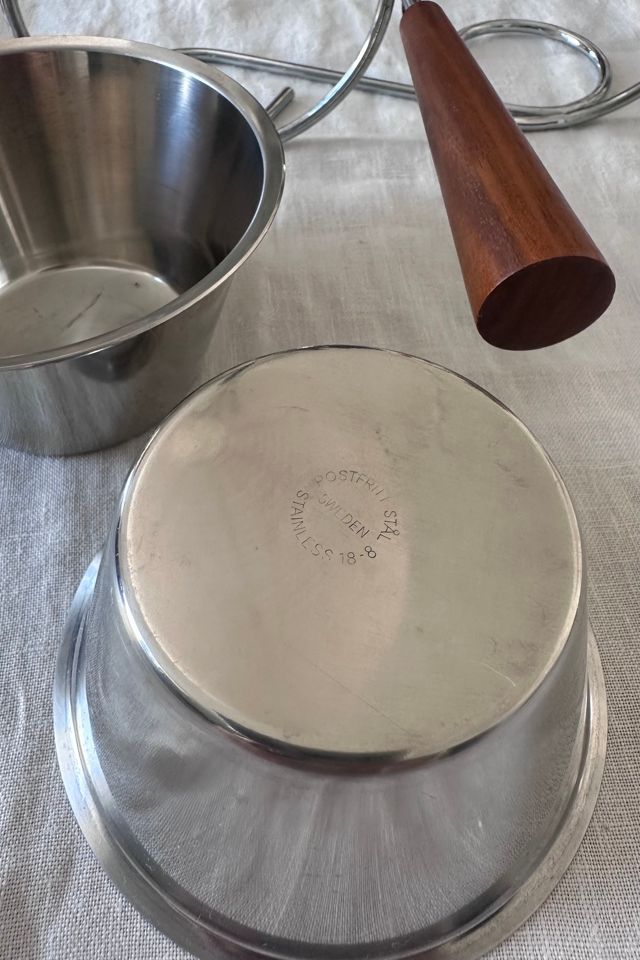 Vintage Swedish Modern Stainless Condiment Set with Teak Wood Handle Selected by KA.TL.AK #2
