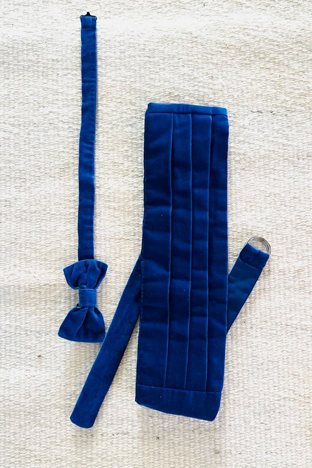 Vintage Velvet Cummerbund and Bowtie Set Selected by KA.TL.AK #2