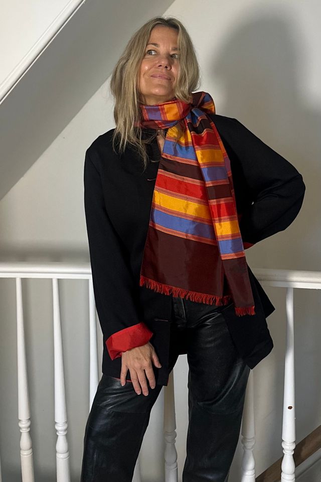 Vintage Silk Taffeta Wide Stripe Scarf Selected by KA.TL.AK #1