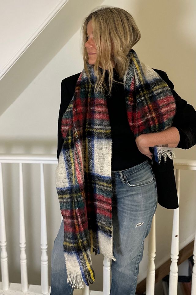 Vintage Scottish Made Mohair Plaid Scarf Selected by KA.TL.AK #1