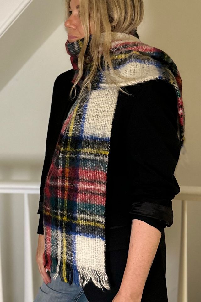 Vintage Scottish Made Mohair Plaid Scarf Selected by KA.TL.AK #2