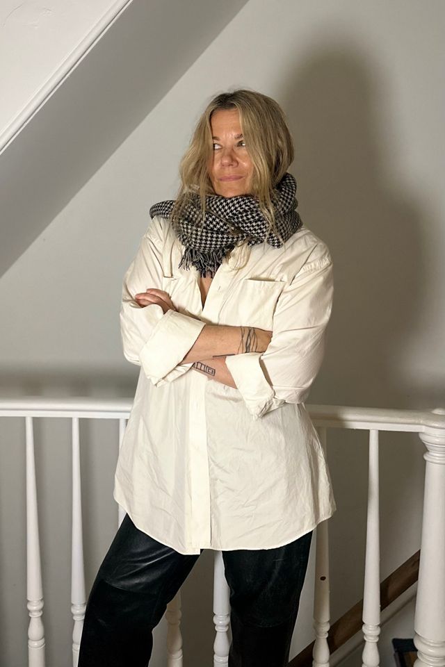 Black and Off-White Cashmere Houndstooth Scarf Selected by KA.TL.AK #2