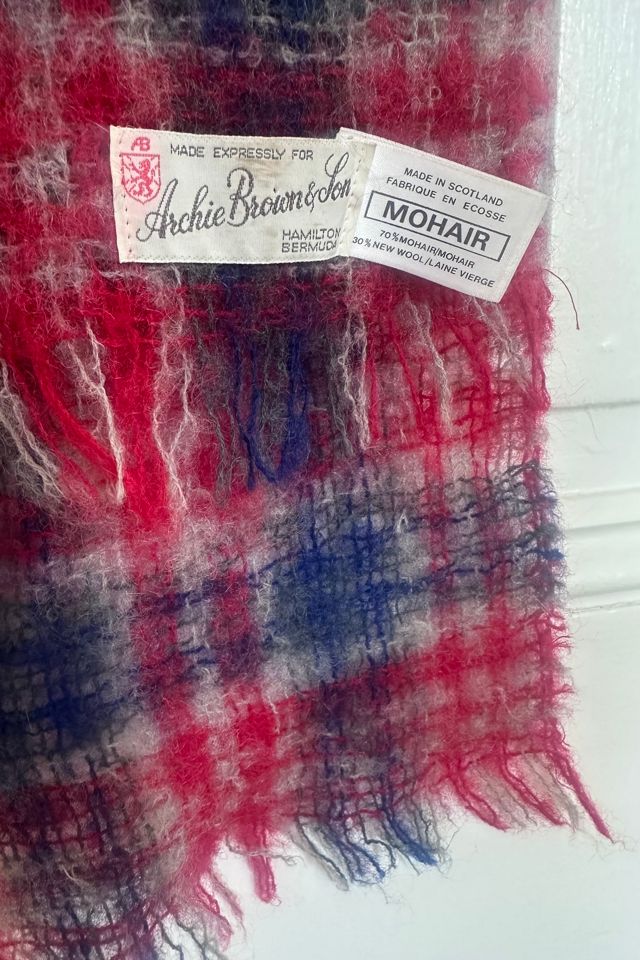 Vintage Scottish Mohair Plaid Scarf Selected by KA.TL.AK #1