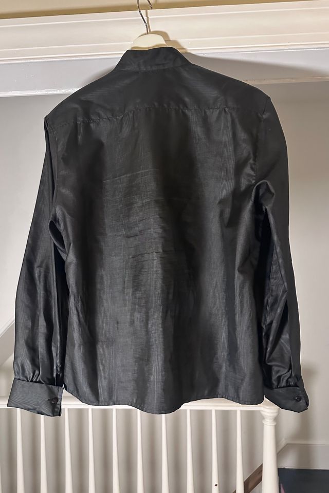 Vintage Black Taffeta Tuxedo Front Blouse Selected by KA.TL.AK #2