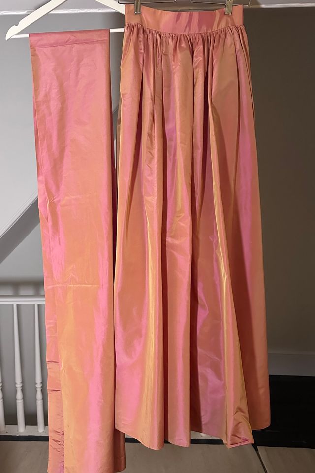Peach Iridescent Full Silk Skirt with Wrap Selected by KA.TL.AK #1