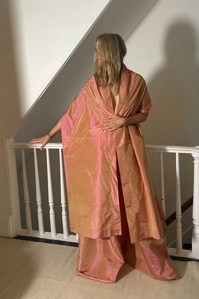 Peach Iridescent Full Silk Skirt with Wrap Selected by KA.TL.AK #2