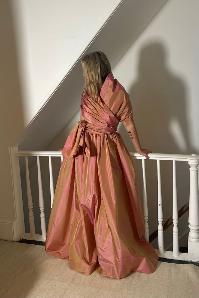 Peach Iridescent Full Silk Skirt with Wrap Selected by KA.TL.AK #3