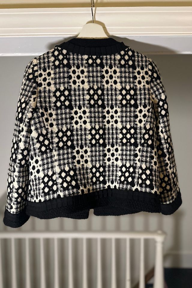 Milly Black and White Patterned Cropped Jacket Selected by KA.TL.AK #2