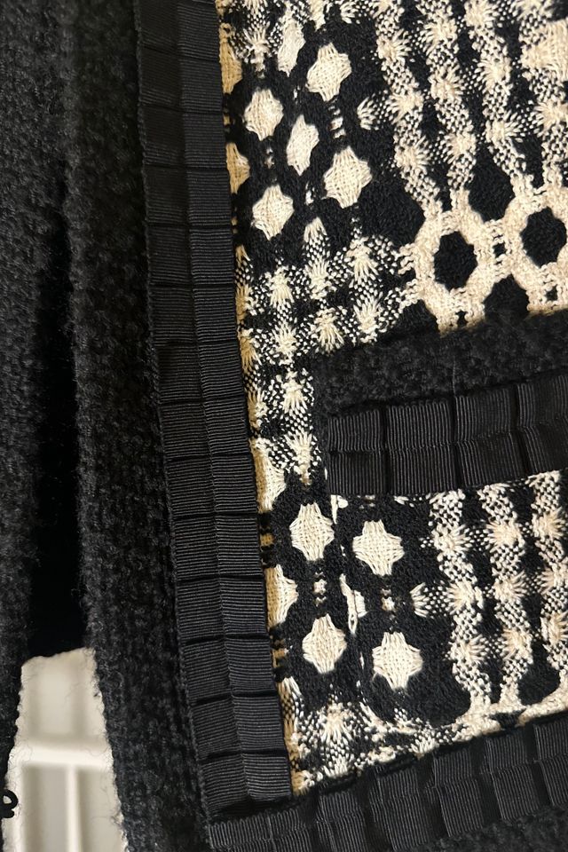 Milly Black and White Patterned Cropped Jacket Selected by KA.TL.AK #3