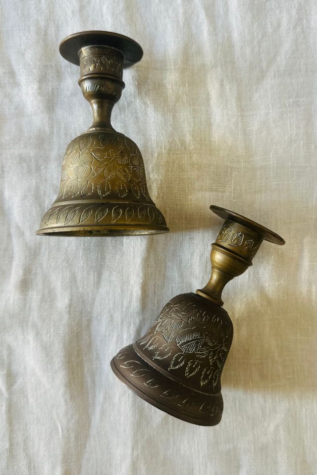 Vintage Etched Brass Bell Candle Holders Selected by KA.TL.AK #1