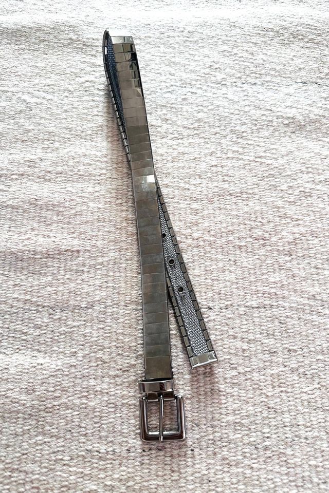 Vintage Silver Toned Faceted Mirror Belt Selected by KA.TL.AK #3