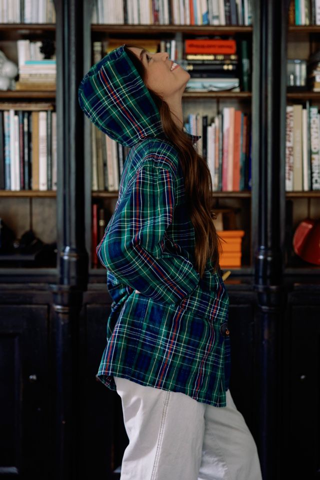 1990s Plaid Toggle Hooded Jacket by Lauren Owen of Texas #1