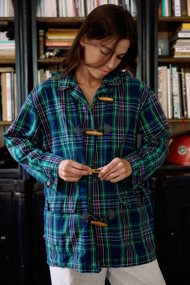 1990s Plaid Toggle Hooded Jacket by Lauren Owen of Texas #2