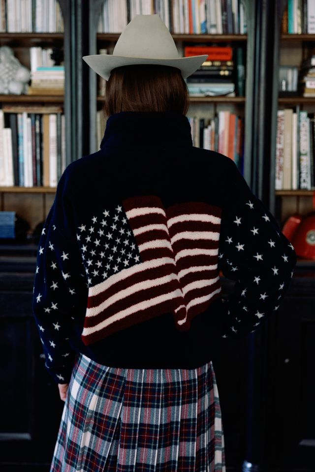 1990s American Flag Fleece Zip Jacket by Lauren Owen of Texas #2