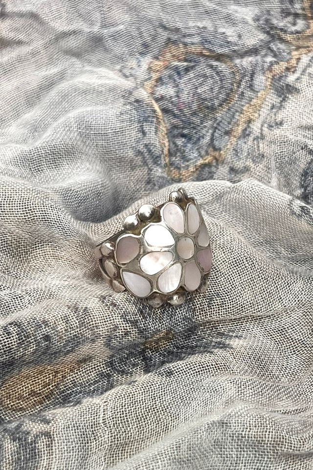 Vintage Sterling Silver and Mother of Pearl Ring  Selected by Anna Corinna #1