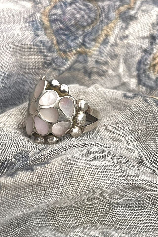 Vintage Sterling Silver and Mother of Pearl Ring  Selected by Anna Corinna #3
