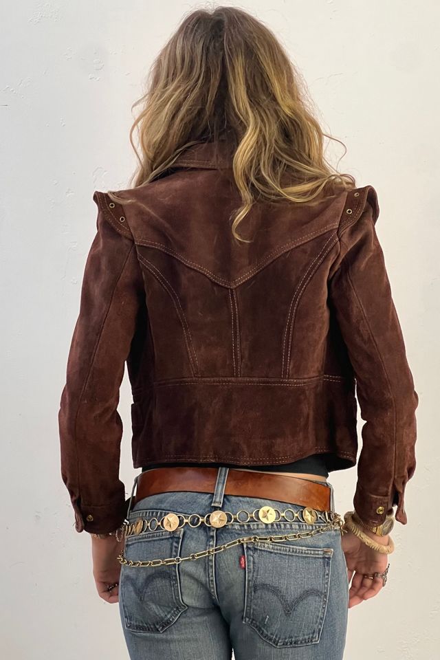Vintage Suede Snap Up Cropped Jacket Selected by Anna Corinna #2