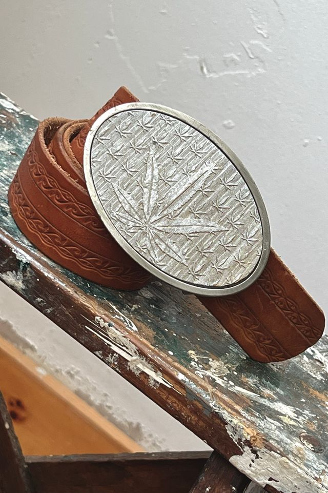Vintage Five Leaf Leather Belt and Buckle Selected by Anna Corinna #1