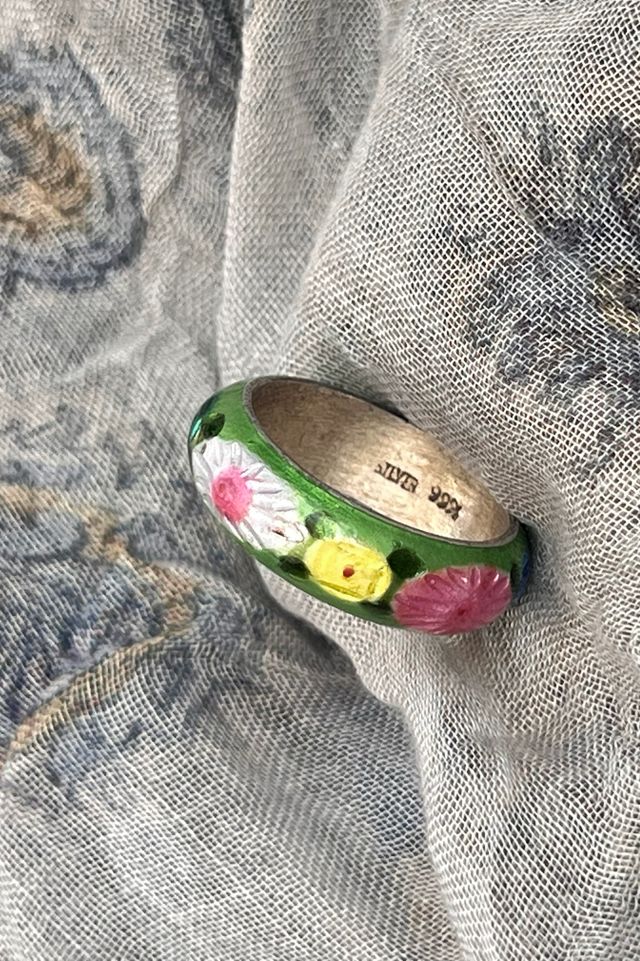 Vintage Sterling Silver and Enamel Band Ring  Selected by Anna Corinna #2