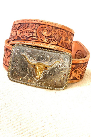 Vintage Ralph Lauren Leather Belt and Buckle Selected by Anna Corinna