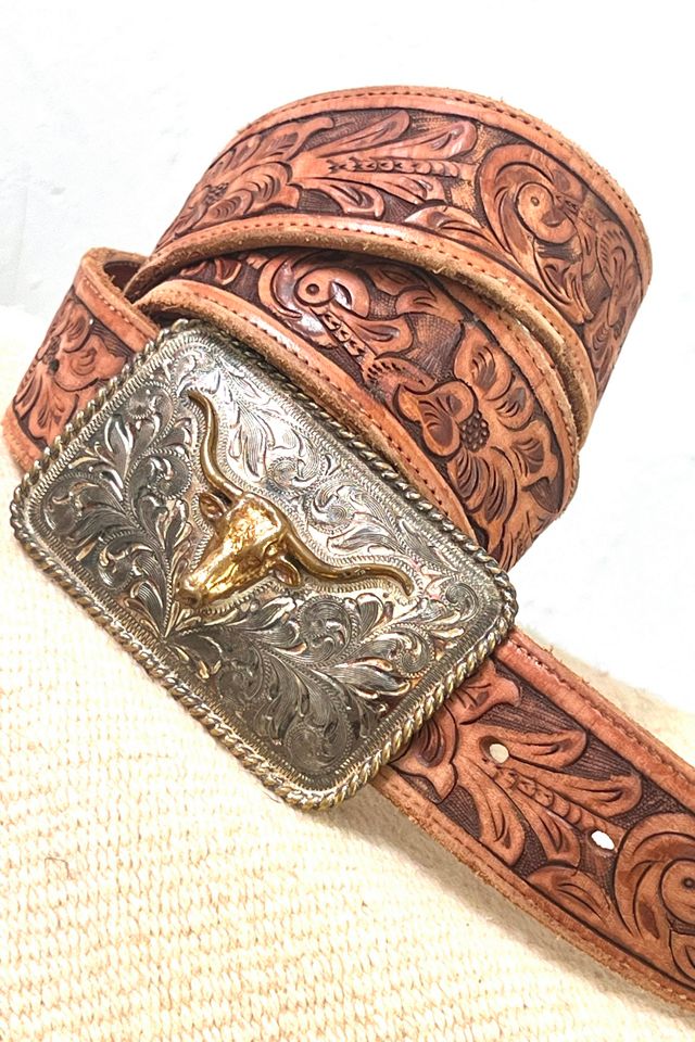 Vintage Ralph Lauren Leather Belt and Buckle Selected by Anna Corinna #1