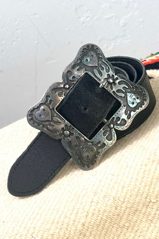 Vintage Hearts Leather Belt and Buckle Selected by Anna Corinna