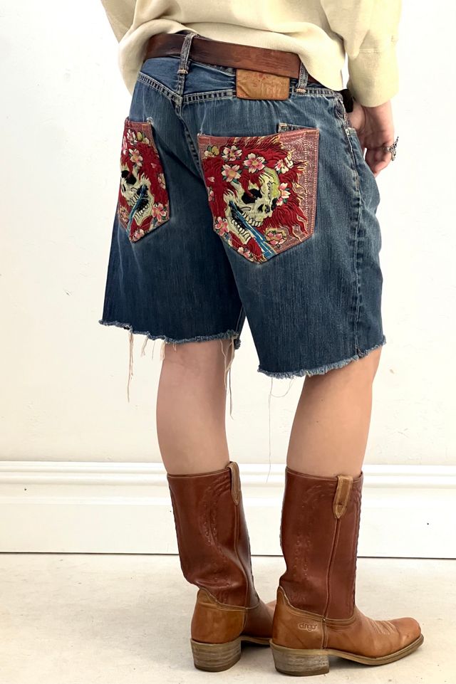 Vintage Ed Hardy Denim Embroidered Jean Shorts Selected by Anna Corinna #2