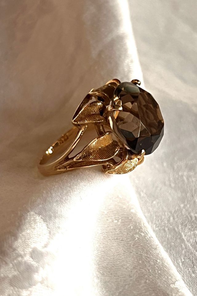 Vintage 14K Gold and Smoky Topaz Cocktail Ring  Selected by Anna Corinna #1