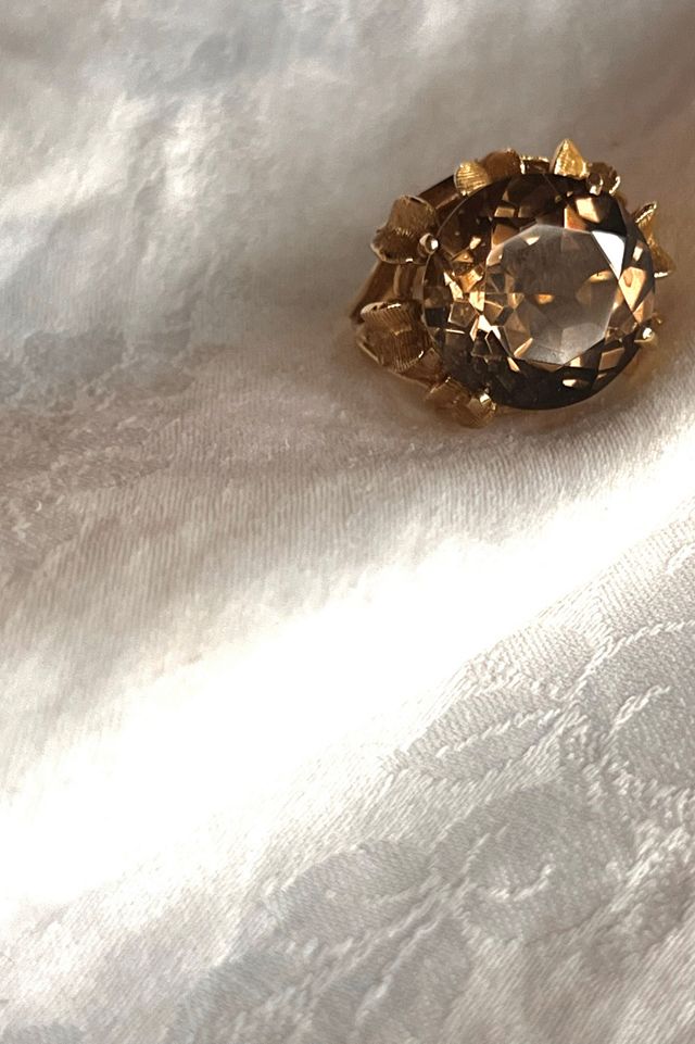 Vintage 14K Gold and Smoky Topaz Cocktail Ring  Selected by Anna Corinna #2