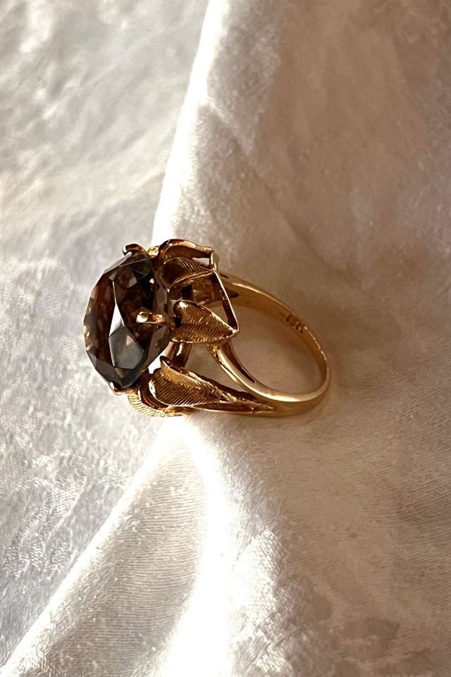 Vintage 14K Gold and Smoky Topaz Cocktail Ring  Selected by Anna Corinna #3