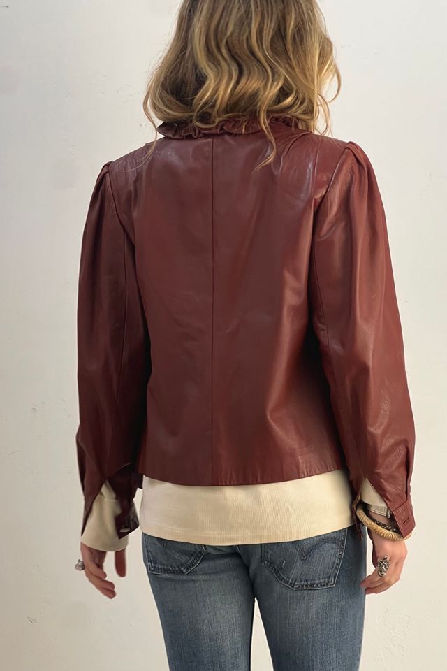 Vintage Leather Ruffle Collar Jacket Selected by Anna Corinna #2